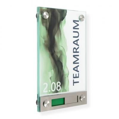 Tuerschild VITRUM Frei Belegt Rot Grün aus Glas 130 200 mm
